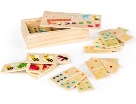 Juguete de Madera WOOMAX Dominó 28 piezas (8x4x0,5 cm - 2 años)