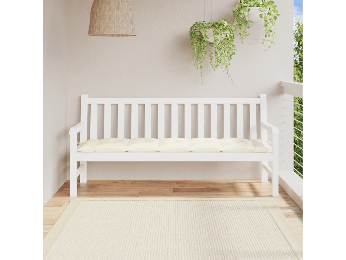 Cojín grande para banco de jardín, tela Oxford, color blanco crema, HARLANV1