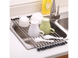 Escurridor Enrollable Antideslizante De Acero Inoxidable Para Fregadero De Cocina - Multiusos