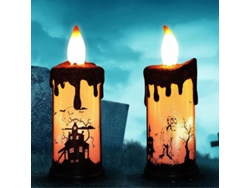 Velas Sin Llama De Halloween (2 Unidades) Velas Led Intermitentes Con Batería, Luz Cálida