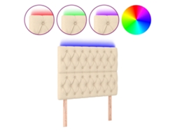 Cabecero con luces LED, tejido color crema, MAISON EXCLUSIVE (90x7x118 cm)