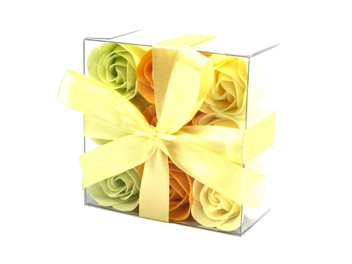 Set de 9 Flores de Sabão Rosas Primavera 9X9X4 Cm