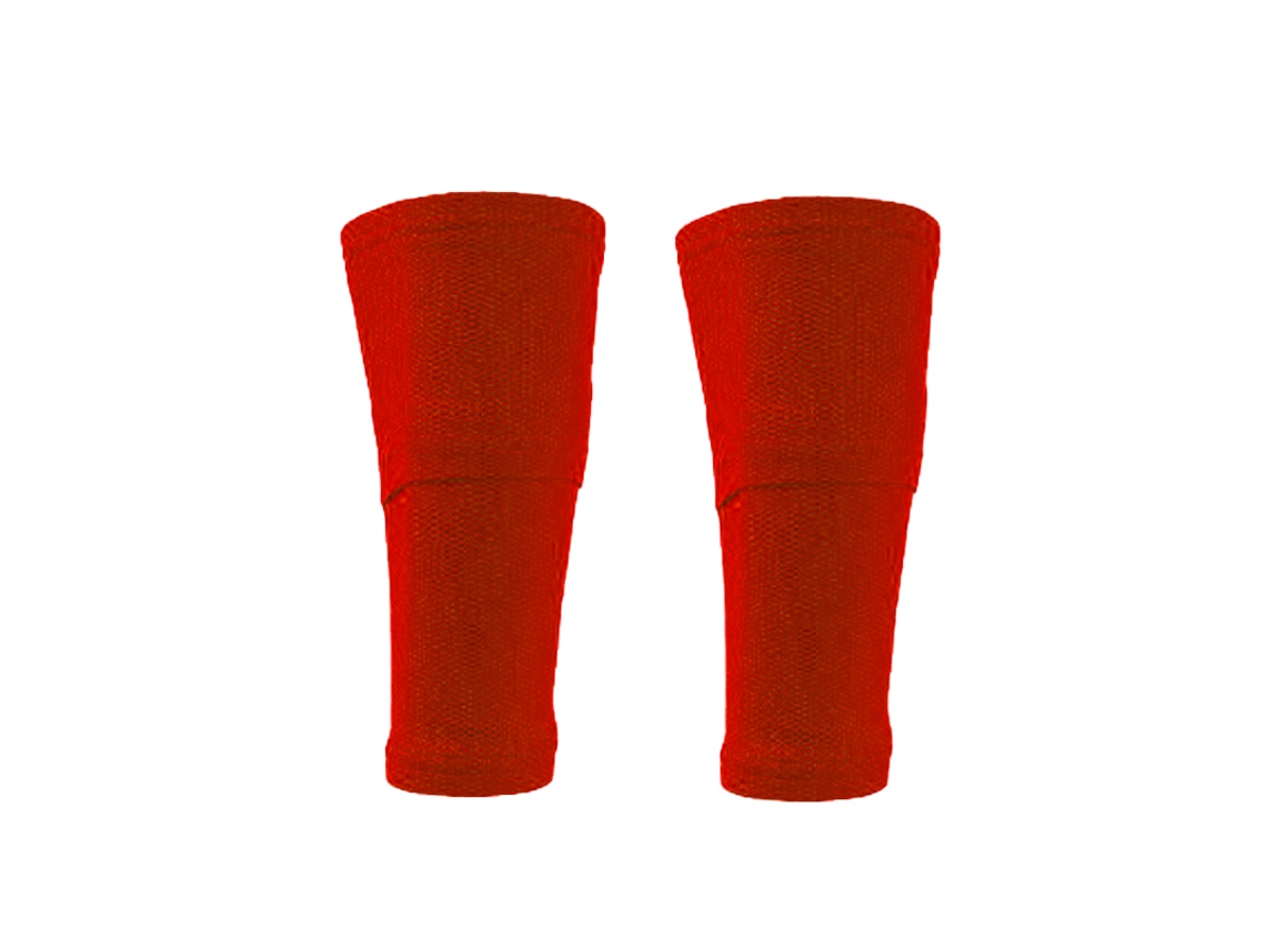 Espinillera de fútbol con doble bolsillo, de compresión, para piernas. Mdug (rojo M)