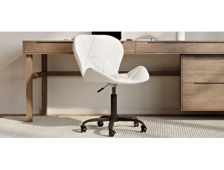 Silla de Oficina con Ruedas Silla de Oficina Giratoria Tapizada en Piel Sintética Estructura Negra Wito ICONIK INTERIOR 47cm