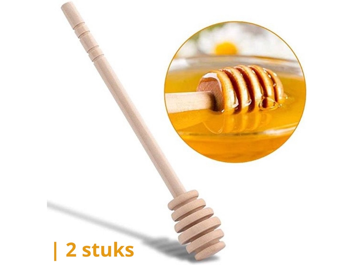 Juego De Cucharas De Madera Para Miel - 2 Piezas - Diseño En Espiral - Para Miel Y Jarabe - 16 Cm