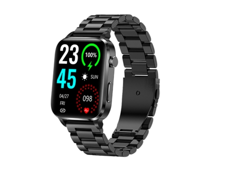 Smartwatch CHRONUS F100 Frecuencia Cardiaca Pressão Arterial Monitor de Sono para Android y iPhone Negro