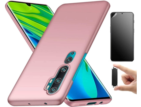 Kit Carcasa, Protector y Soporte Xiaomi Mi Note 10 Pro Ultimatte Turtleshell Rosa