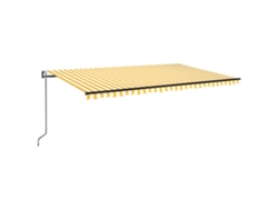 Maison Exclusive - Toldo Automático Led Sensor De Viento Amarillo Blanco 500x300cm