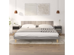 Mesitas de Noche LOVELY HOME Mesinha 2 Pcs 40X35X47 Cm Sonoma Cinzento