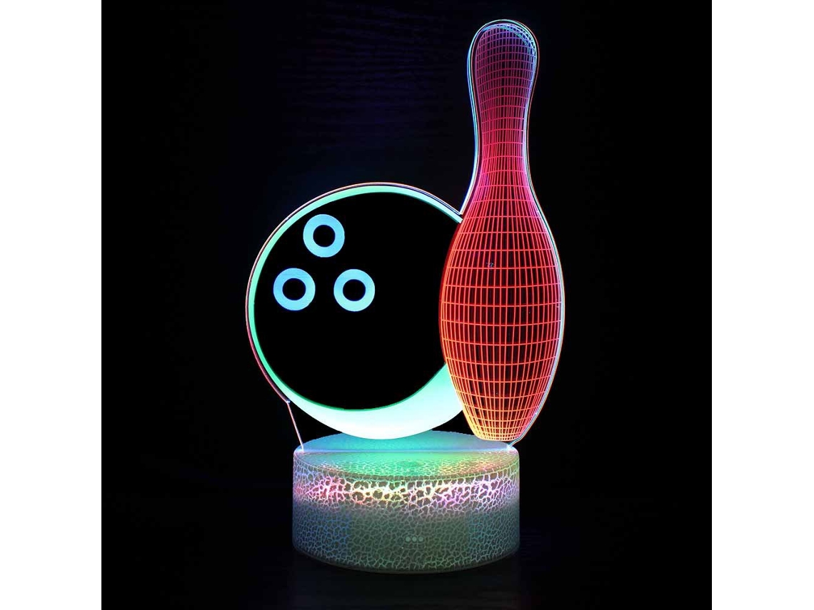 Lámpara Nocturna De Bolos, 16 Colores Cambiantes Con Control Remoto, Visión Nocturna 3d Estéreo Henten Home