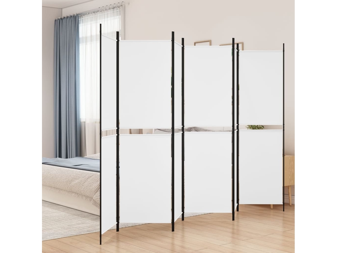 Separador LOVELY HOME con 6 Paneles de Tela Blanco (300 x 200 cm)