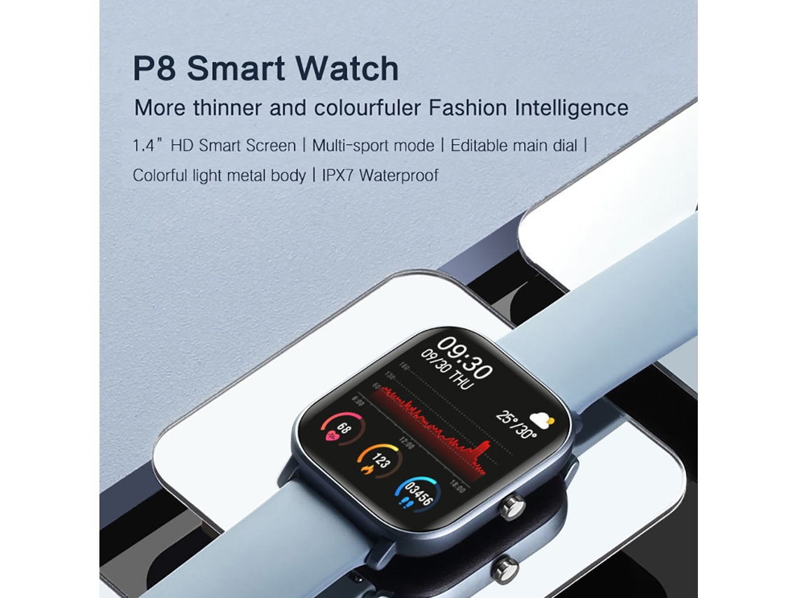 Reloj inteligente ultrafino con pantalla táctil de 1,4 pulgadas, monitor de frecuencia cardíaca y presión arterial, clasificación IPX7, compatible con Android e iOS.