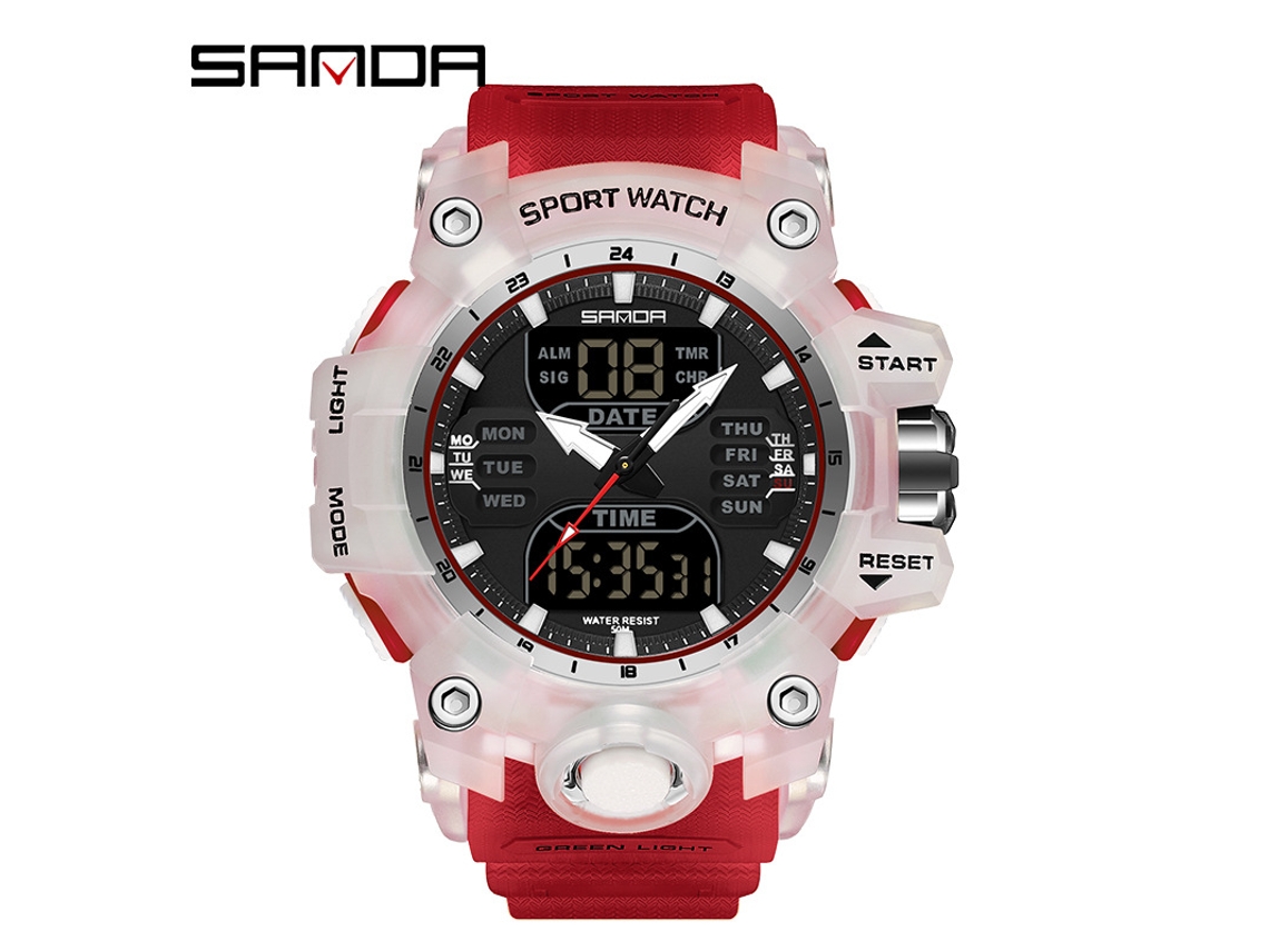 Reloj deportivo multifuncional MDUG, luminoso, moderno y elegante (blanco y negro, para mujer)
