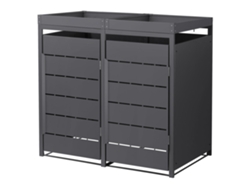 Cobertizo Ml-design De Acero Para 2 Cubos De Basura 240l Antracita 132x80x124cm, Macetero