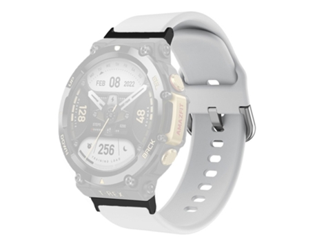 Correa de Silicona ajustable con hebilla cuadrada para Huami Amazfit T-Rex 2 - blanco