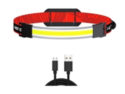 Linterna frontal LED COB superbrillante Yunzii de 2000 lúmenes, recargable, ligera, haz amplio de 260°, resistente al agua, color negro