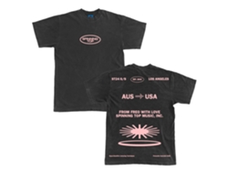 Oval Faded (black) T-shirt Spinning Top Rockinstone Size:l
