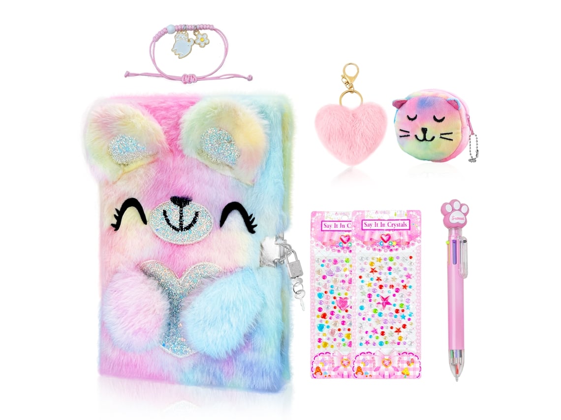 Diario infantil con candado y llave - Ideal para excursiones escolares - Set de útiles escolares Bear