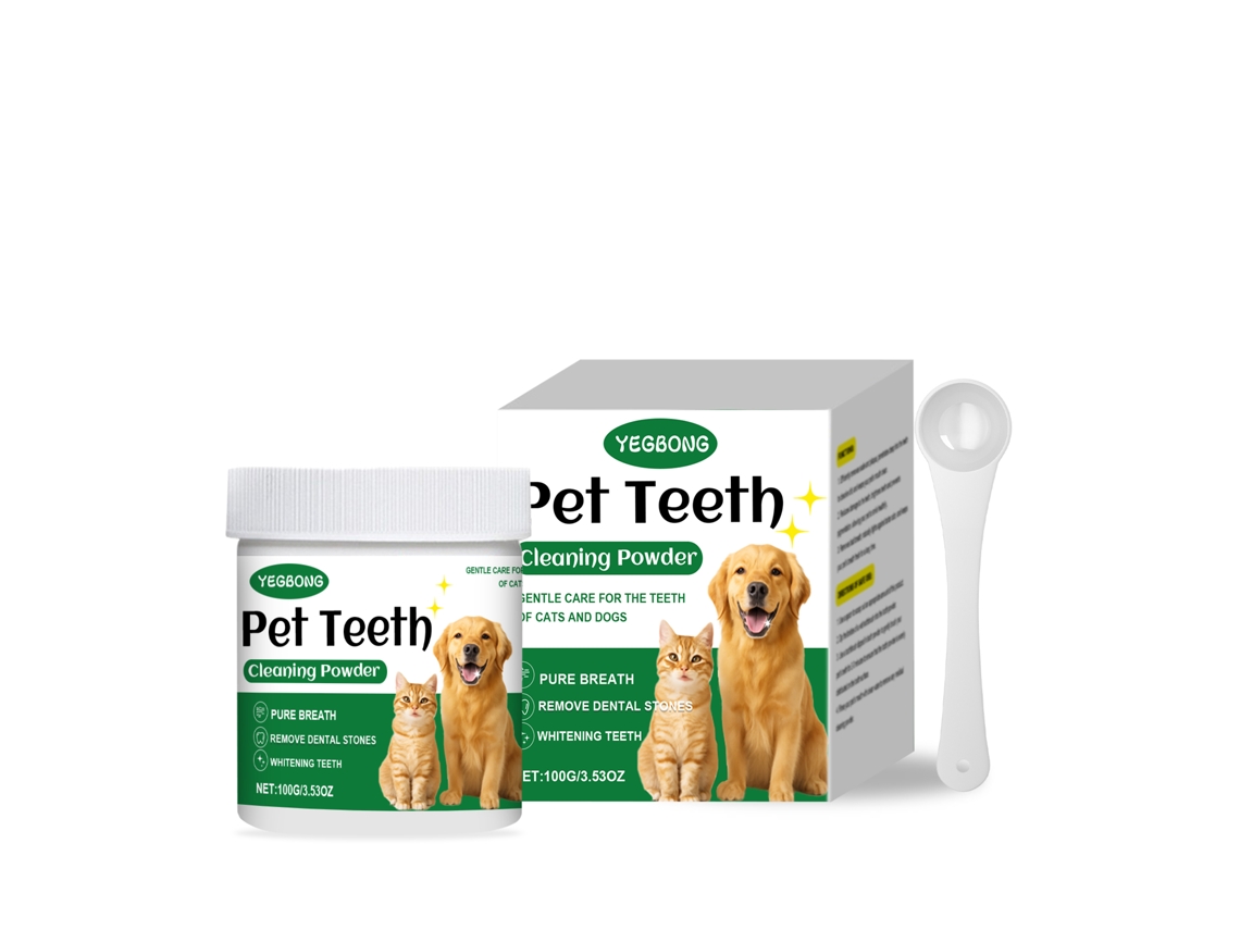 Polvo de limpieza dental para mascotas