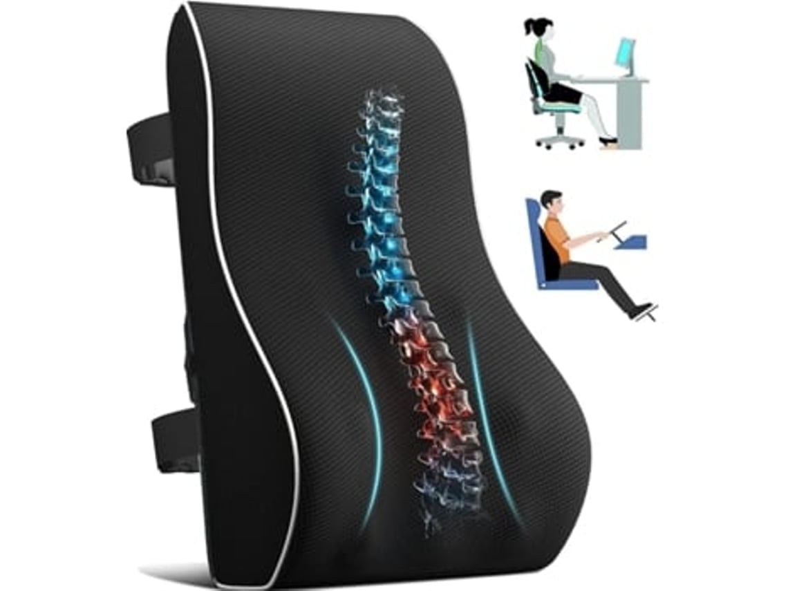 Almofada De Suporte Lombar Com Design Ortopédico Compatível Com A Ergonomia.