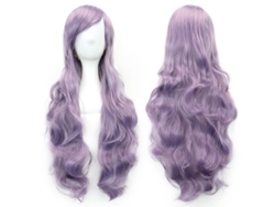 Peluca Larga Ondulada Violeta De 81 Cm Para Cosplay, Anime, Disfraz De Halloween Y Fiesta.