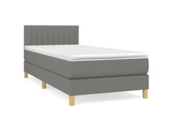 Maison Exclusive - Cama Box Spring Con Colchón Tela Gris Oscuro 100x200 Cm