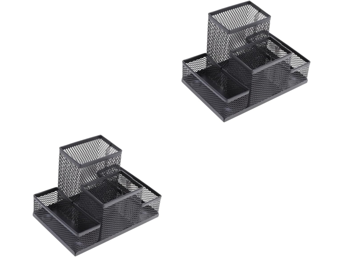Besportble Portalápices De Malla Metálica Y Escritorio Para El Hogar O La Oficina 15x10x11cm - Organizador ...