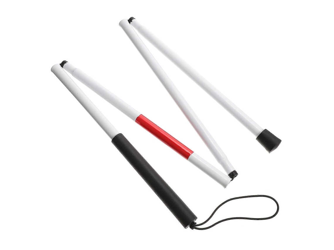 Bastón plegable reflectante rojo para personas ciegas