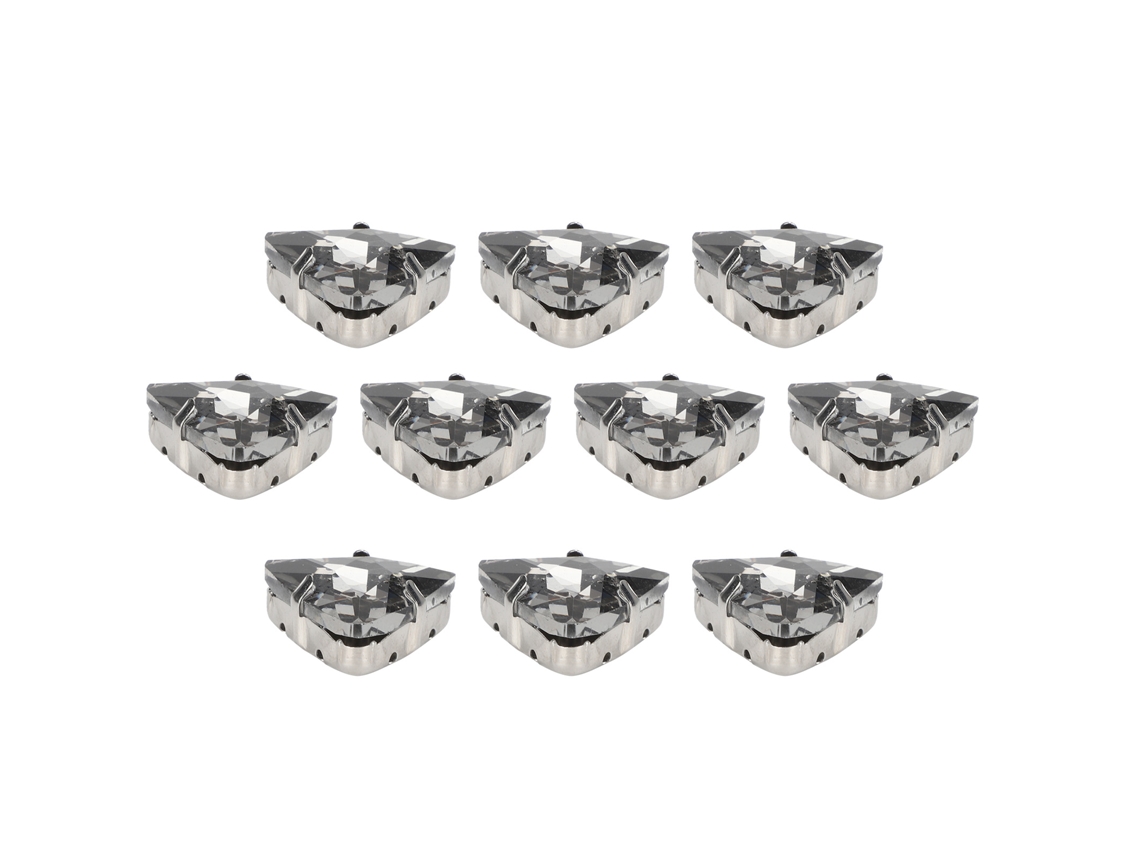 10 Piezas De Diamantes De Imitación De Vidrio Cosibles Para Ropa, Zapatos, Bolsos Y Decoración Diy, 0,67 X 0,75 Pulgadas, Triangulares Grises