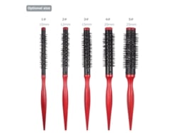 Pincel Redondo De Pelo 10mm Para Peinado Diy, Rulo Quiff, Peine De Nylon, Herramienta De Peluquería Y Estilo