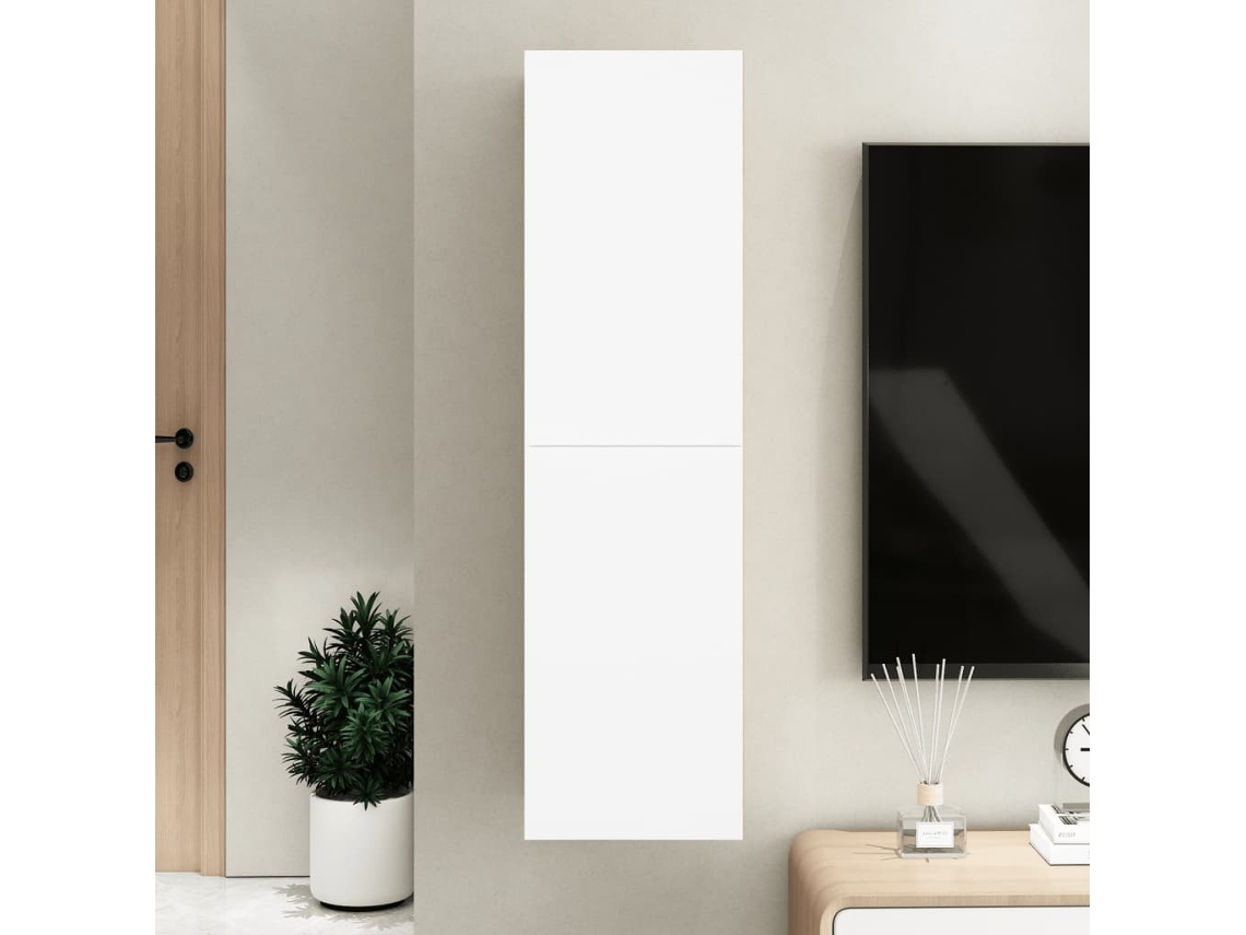 Mueble de TV 30,5 x 30 x 110 cm, madera, blanco, DKD HOME DECOR