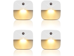 Juego De 4 Luces Nocturnas Led Enchufables, Regulables, Con Sensor De Luz, Regalo Ideal Para Dormitorios.
