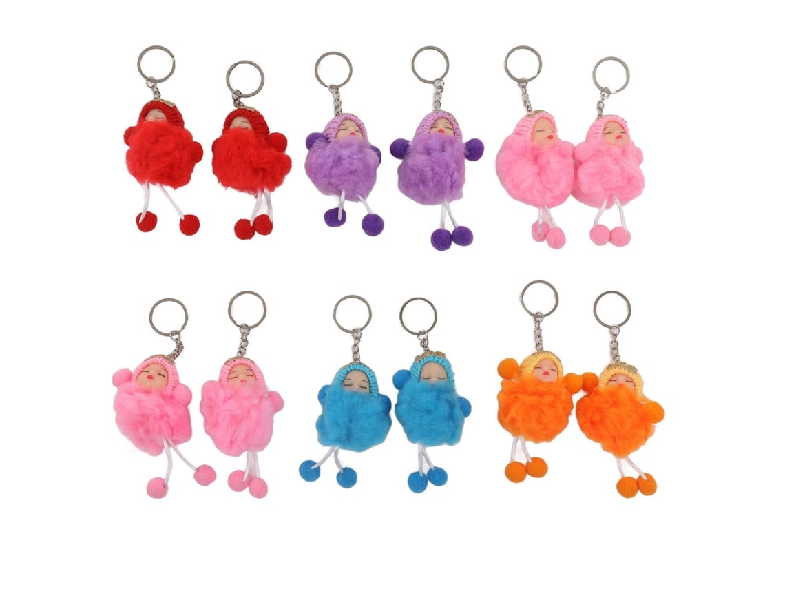 Chaveiro De Boneca Pelúcia Fofo 12pcs Decorativo Para Bolsa Mochila Presente