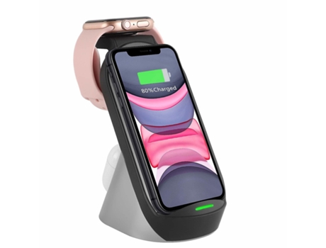 Estación de Carga Sem Rápido Qi para Apple BISBISOUS Negro
