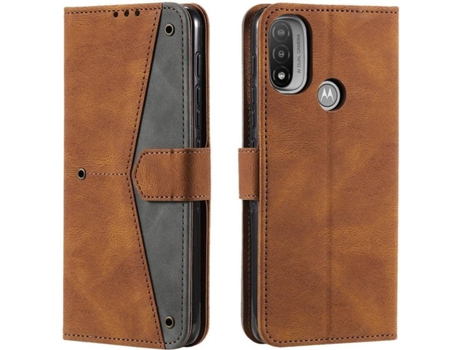 Funda Motorola Moto E20, E30, E40 HFS-HOUSE Cartera Marrón