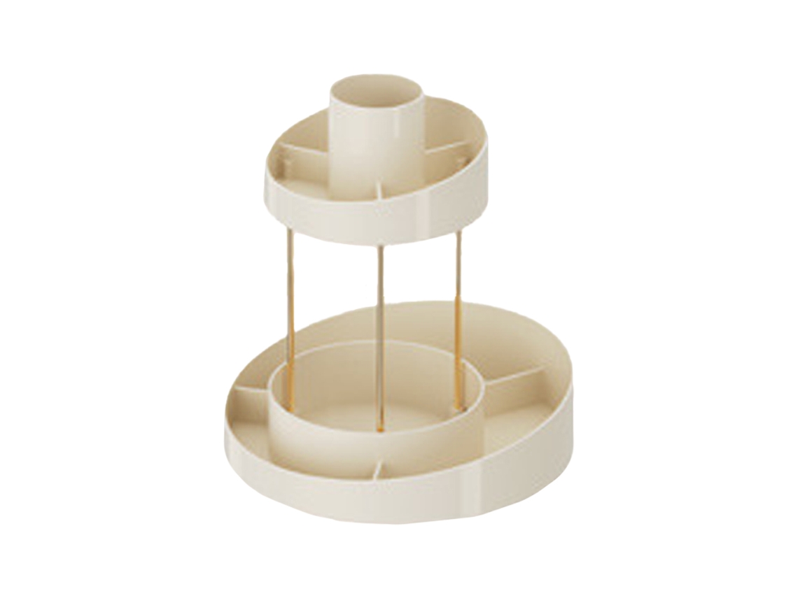 Organizador De Maquillaje Giratorio De 360° Con 2 Niveles Para Baño Y Tocador, Estante De Almacenamiento De Cosméticos