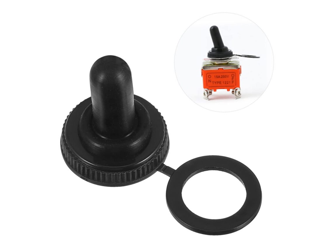 Paquete De 20 Tapas Protectoras De Plástico Negro Impermeables Para Interruptores De Palanca De 12 Mm.