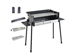 Parrilla para barbacoa, temperatura ajustable, resistente al viento, estante de almacenamiento plegable, color negro OEM