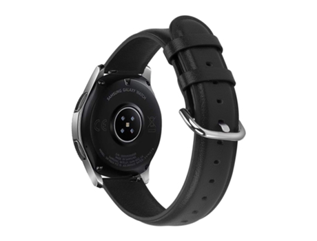 Correa de piel auténtica 22mm para Samsung Galaxy Watch 46mm - negro