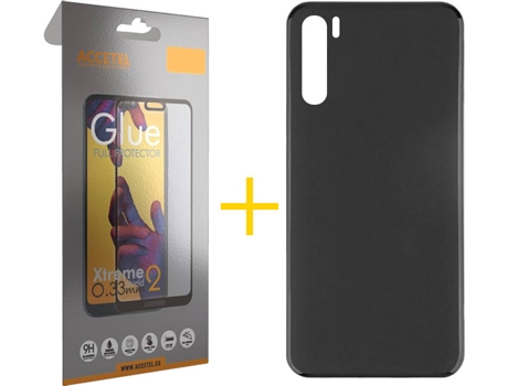 Kit Funda + Protector de Pantalla Oppo A91 ACCETEL Full Liso (Negro)