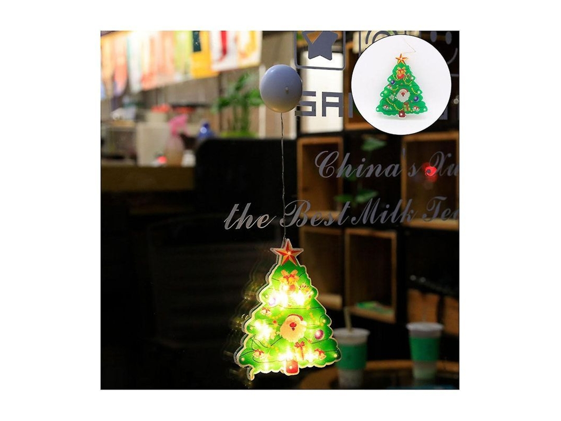 Luces Navideñas Led Para Ventanas Interiores Con Batería De Aspiradora, 10 Led De Luz Blanca Cálida.