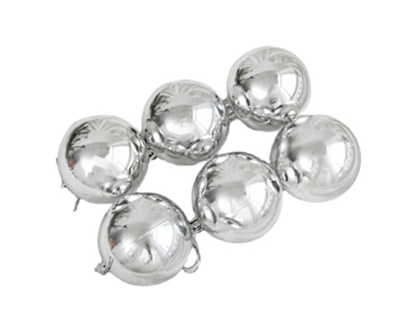 Juego de adornos de bolas navideñas para árbol de Navidad, decoraciones inastillables para vacaciones, fiestas, - Plata, 10 cm (6 piezas)