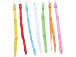 Juego De 7 Llaveros Con Luz Led Surtidos Y Correa Para El Cuello De Nailon Resistente.