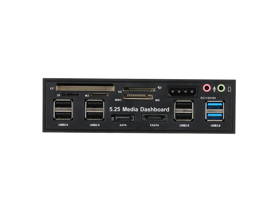 Lector De Tarjetas Interno Usb 3.0 Esata Panel Frontal De Pc Media Dashboard De 5.25 Pulgadas