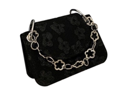 Minibolso De Hombro Con Cadena - Bolso De Verano De Moda Para Mujer - Organizador De Pintalabios - Pu Negro