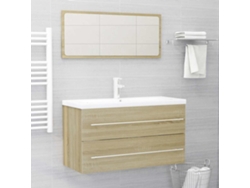 2 piezas combinadas. Muebles de baño, encimeras, color roble Sonoma, WSD41574, Beautiful Home