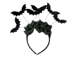 Accesorio De Disfraz Para Halloween De Diadema Con Murciélagos Negros Tamaño Único