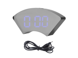 Reloj Digital Led Usb Silencioso Con Alarma Espejo Simple Para Oficina Dormitorio Sala Azul