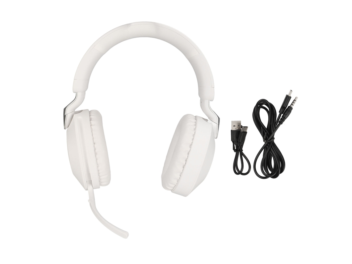 Auriculares Inalámbricos Bluetooth 5.1 Para Juegos Con Modo Estéreo Dual Con Cable Y Micrófono - Blanco