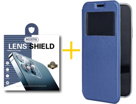 Carcasa + 2 Protectores de Cámara para Samsung Galaxy S22 Plus 5G ACCETEL Azul